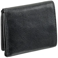 Mancini Equestrian2 RFID Genuine Leather Tri-fold Wallet with External Coin Pocket