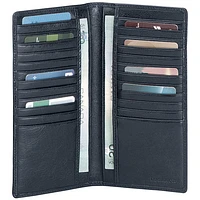 Mancini Equestrian2 RFID Genuine Leather Bi-fold Pocket Wallet - Black