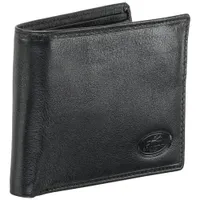 Mancini Equestrian2 RFID Genuine Leather Bi-fold Wing Wallet - Black