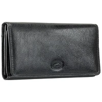 Mancini Equestrian2 RFID Genuine Leather Tri-fold Wallet - Black