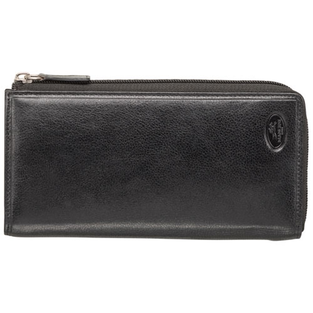 Mancini Equestrian2 RFID Genuine Leather Bi-fold Wristlet