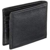 Mancini Equestrian2 RFID Genuine Leather Bi-fold Wing Wallet with Removable Pass Case