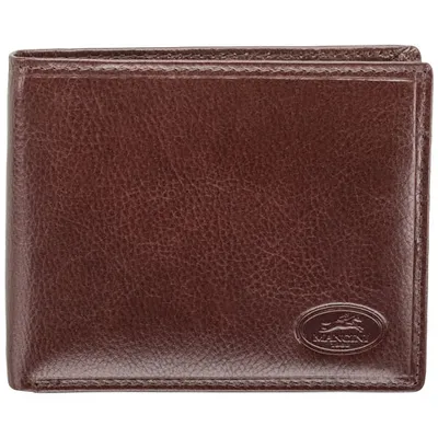 Mancini Equestrian2 RFID Genuine Leather Bi-fold Wallet with Coin Pocket (52955) - Brown