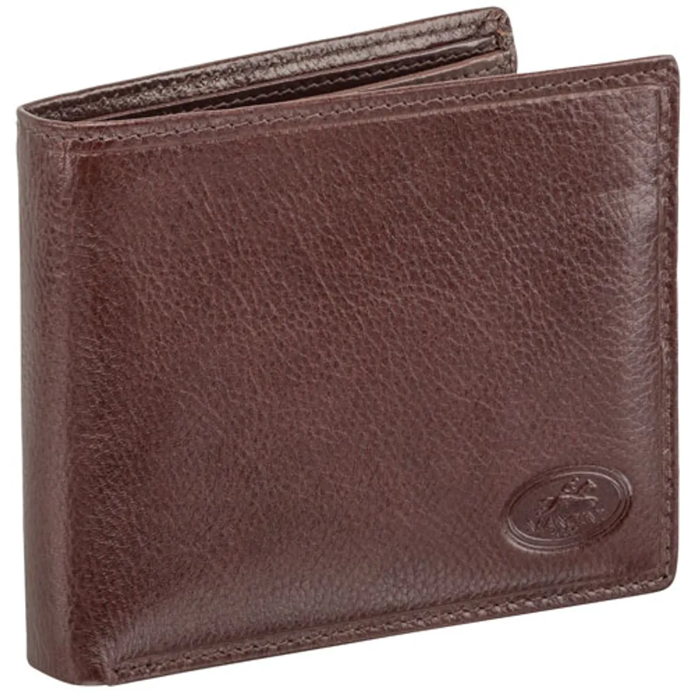 Mancini Equestrian2 RFID Genuine Leather Bi-fold Wallet with Coin Pocket (52955) - Brown