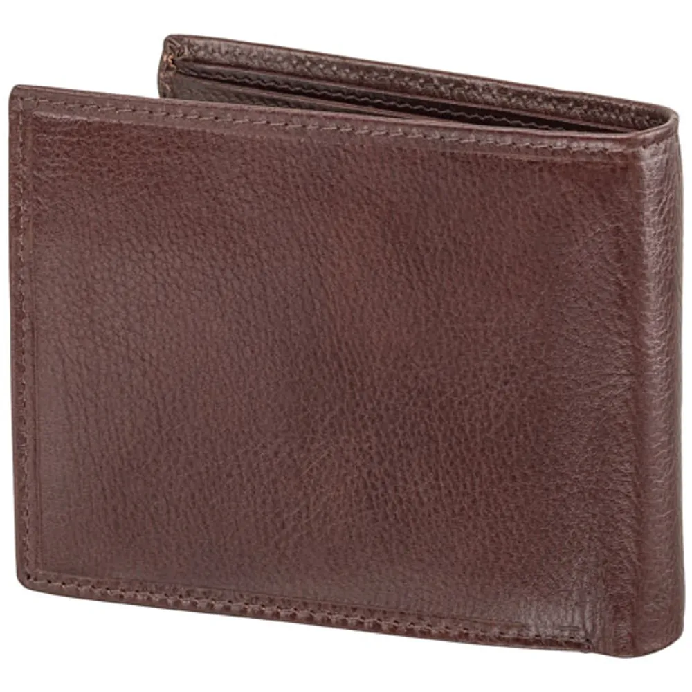 Mancini Equestrian2 RFID Genuine Leather Bi-fold Wallet with Coin Pocket (52955) - Brown