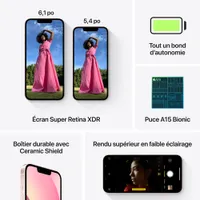 iPhone 13 de 128 Go d'Apple offert par TELUS - Rose - Financement mensuel