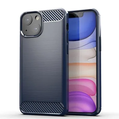 PANDACO Navy Brushed Metal Case for iPhone 13 Mini
