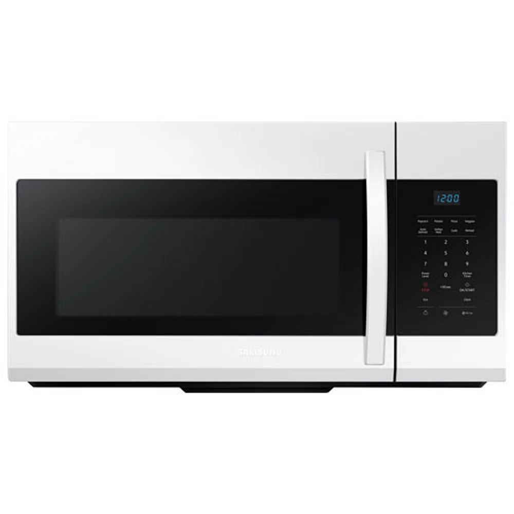 Four à micro-ondes à hotte intégrée de Samsung - 1,7 pi³ - Blanc - Boîte ouverte - Parfait état