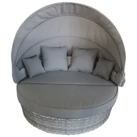 My Patio Positano 2-Piece Round Daybed with Canopy - Grey