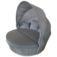 My Patio Positano 2-Piece Round Daybed with Canopy - Grey