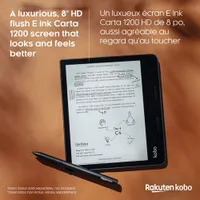 Liseuse numérique à écran tactile de 8 po Sage HD de Kobo (N778-KU-BK-K-EP) - Noir