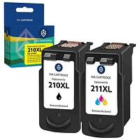 TToner Black/Colour Ink Cartridge Compatible with Canon (TT-210XL-211XL) - 2 Pack