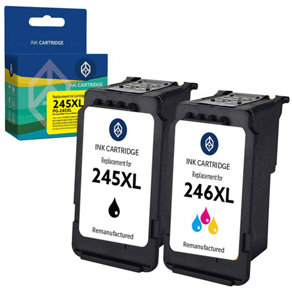 TToner Black/Colour Ink Cartridge Compatible with Canon (TT-245XL-246XL) - 2 Pack