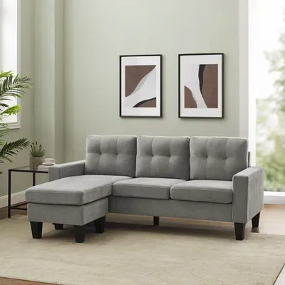 Althea Chaise Polyester Sectional Sofa