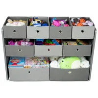 Humble Crew Fabric 9-Bin Kids Toy Organizer - Grey