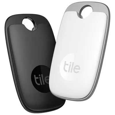 Tile Pro (2021) Bluetooth Item Tracker - 2 Pack - Black/White