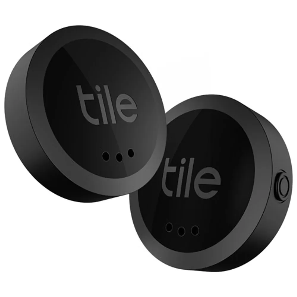Tile Sticker (2021) Bluetooth Item Tracker - 2 Pack - Black