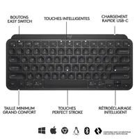 Clavier ergonomique rétroéclairé Bluetooth MX Keys Mini de Logitech