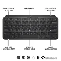 Clavier ergonomique rétroéclairé Bluetooth MX Keys Mini de Logitech