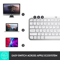 Clavier ergonomique rétroéclairé mécanique Bluetooth MX Mini de Logitech pour Mac - Gris pâle