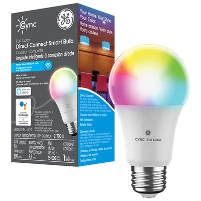 GE Cync A19 Smart LED Light Bulb - Multi-Colour