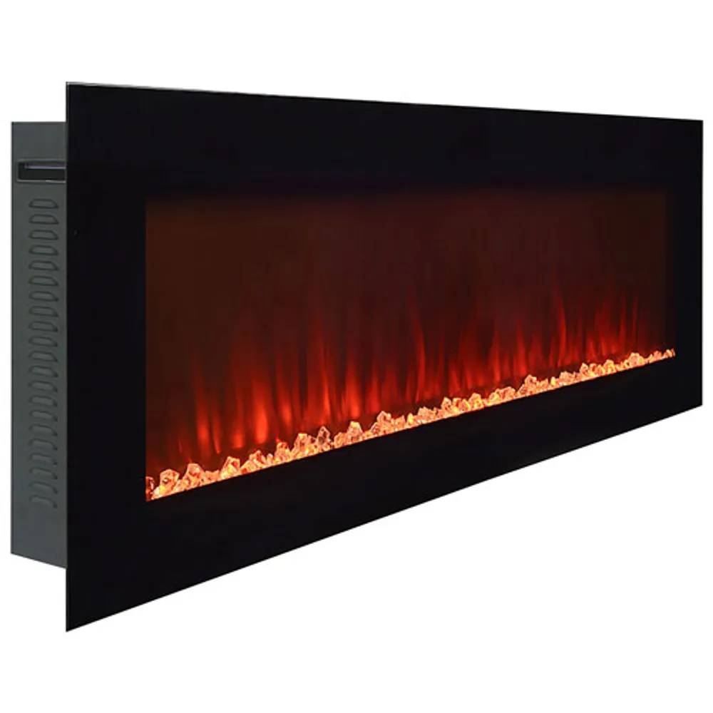 Paramount Smart Premium 42" Recessed/Wall-Mounted Electric Fireplace - 5000 BTU - Black