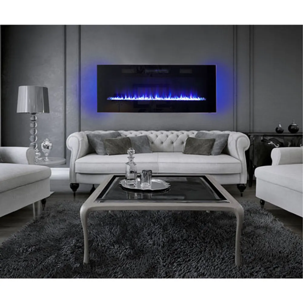 Paramount Smart Premium 42" Recessed/Wall-Mounted Electric Fireplace - 5000 BTU - Black