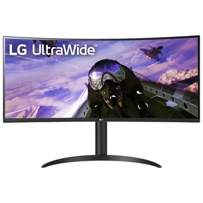 LG UltraWide 34" 1440p WQHD 160Hz 5ms GTG Curved VA LED FreeSync Gaming Monitor (34WP65C-B) - Black
