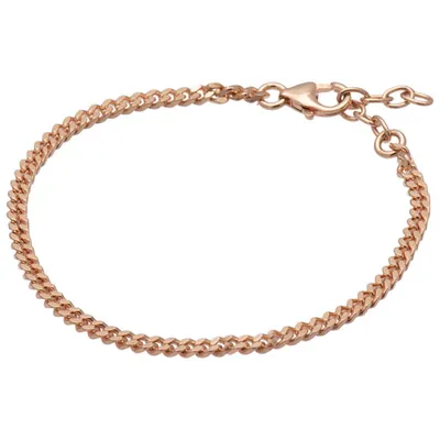 Bronzoro Diamond-Cut Curb Link Bracelet in 18K Rose Gold on Bronze