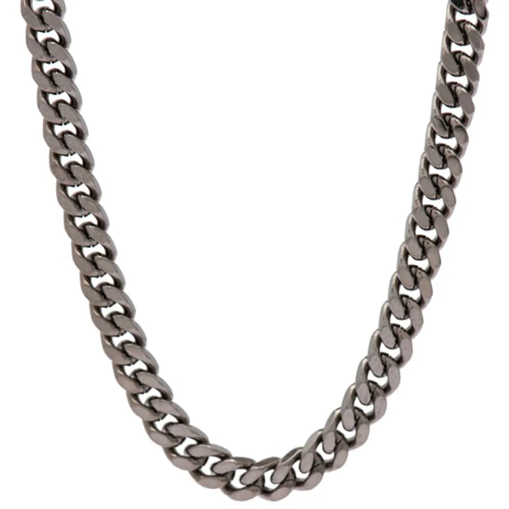 Bronzoro Diamond-Cut Curb Link Bracelet in Ruthenium on Bronze