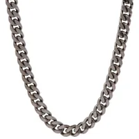 Bronzoro Diamond-Cut Curb Link Bracelet in Ruthenium on Bronze