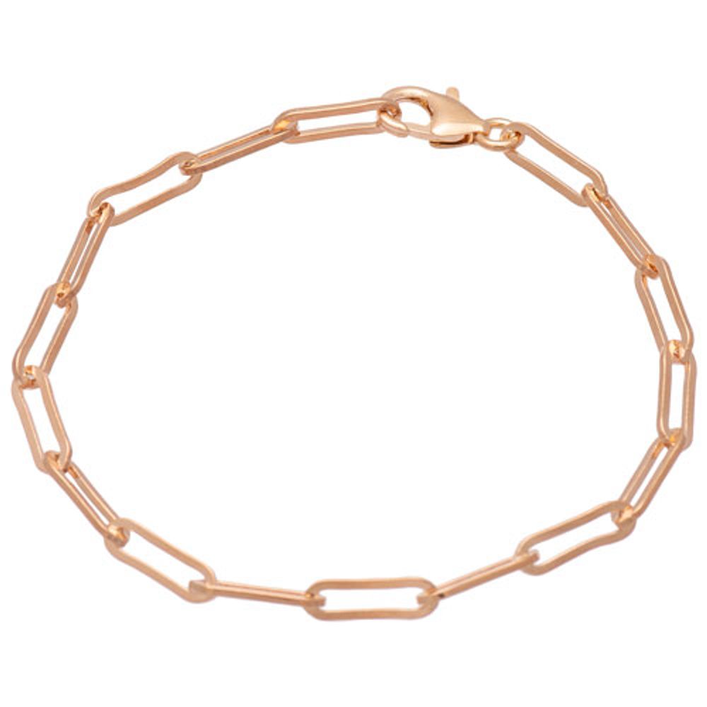 Bronzoro Paperclip Link Bracelet in 18K Rose Gold on Bronze