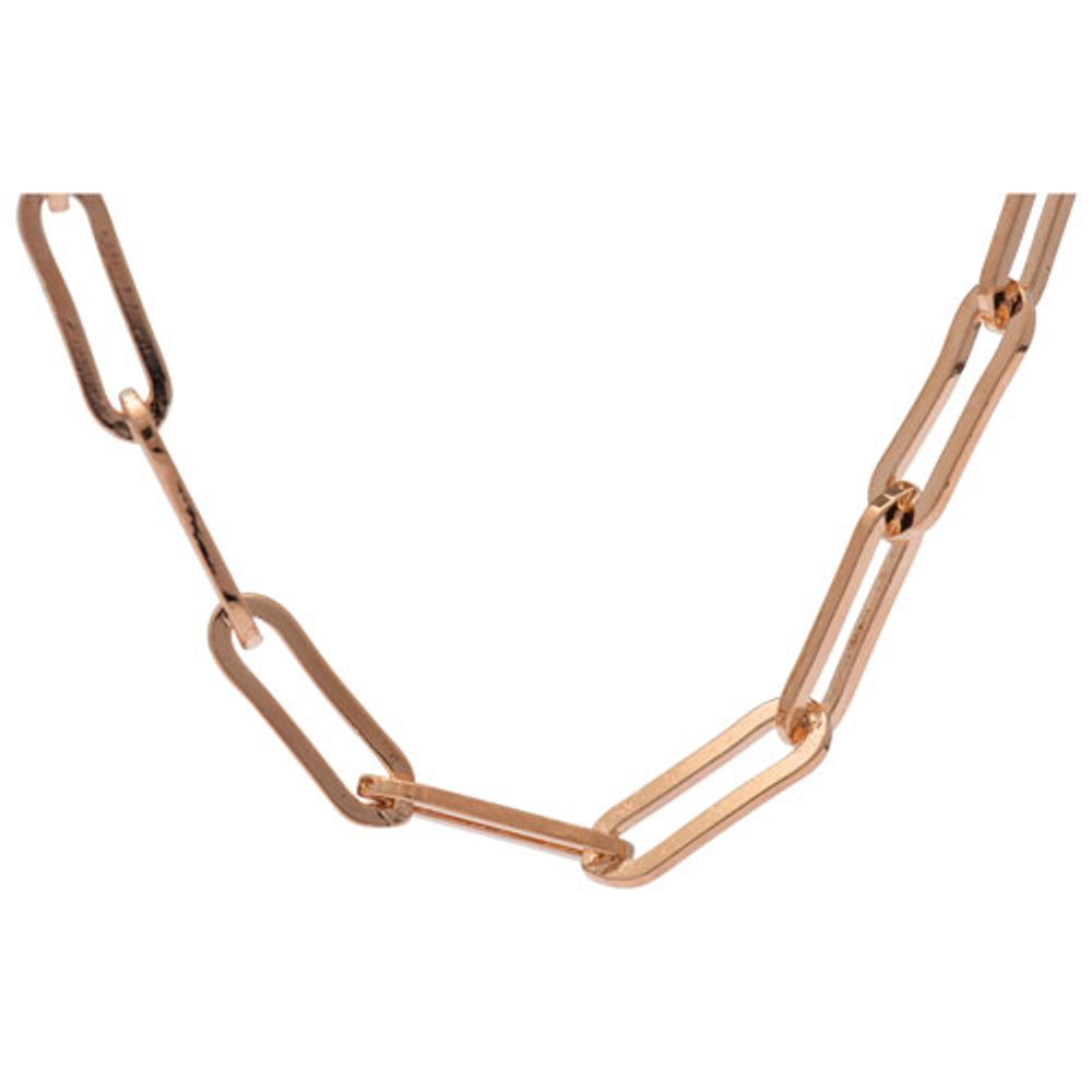 Bronzoro Paperclip Link Bracelet in 18K Rose Gold on Bronze