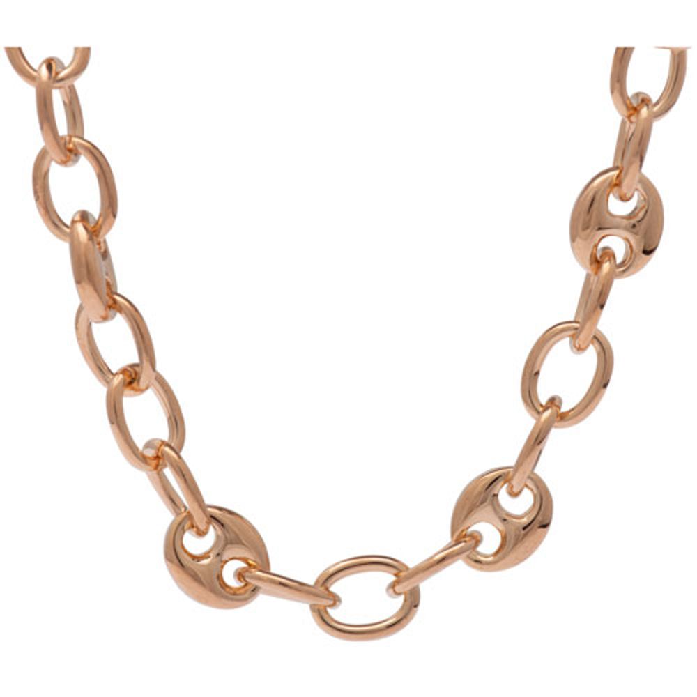 Bronzoro Puffed Marine Link Bracelet in 18K Rose Gold on Bronze