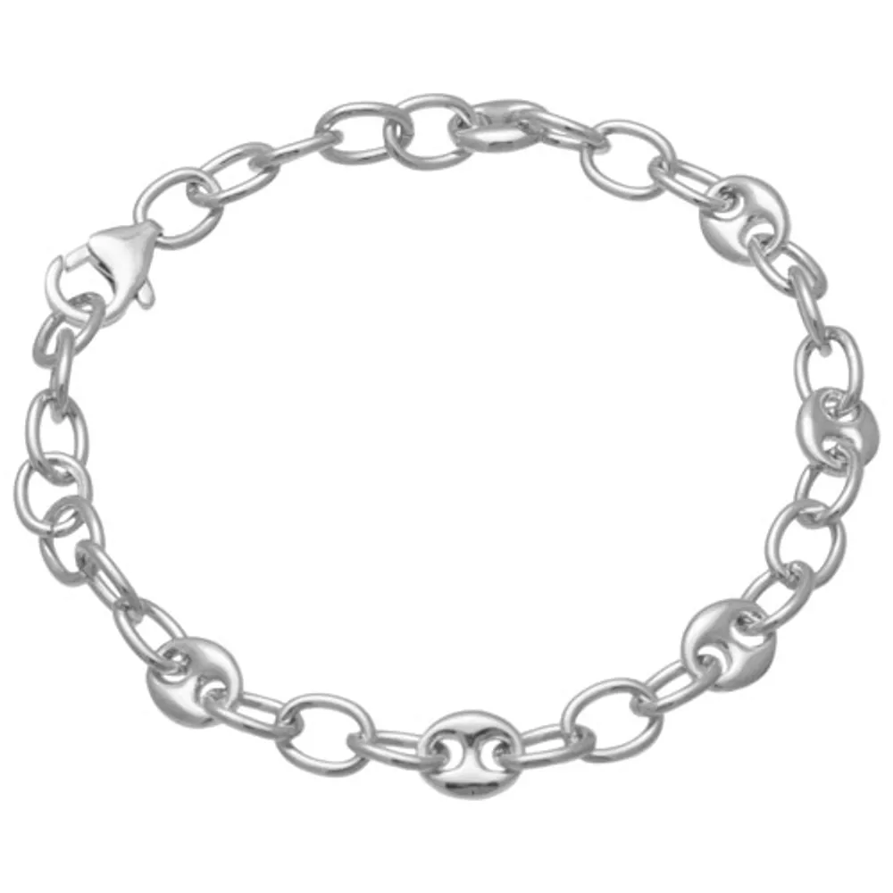 Bronzoro Puffed Marine Link Bracelet in Palladium on Bronze