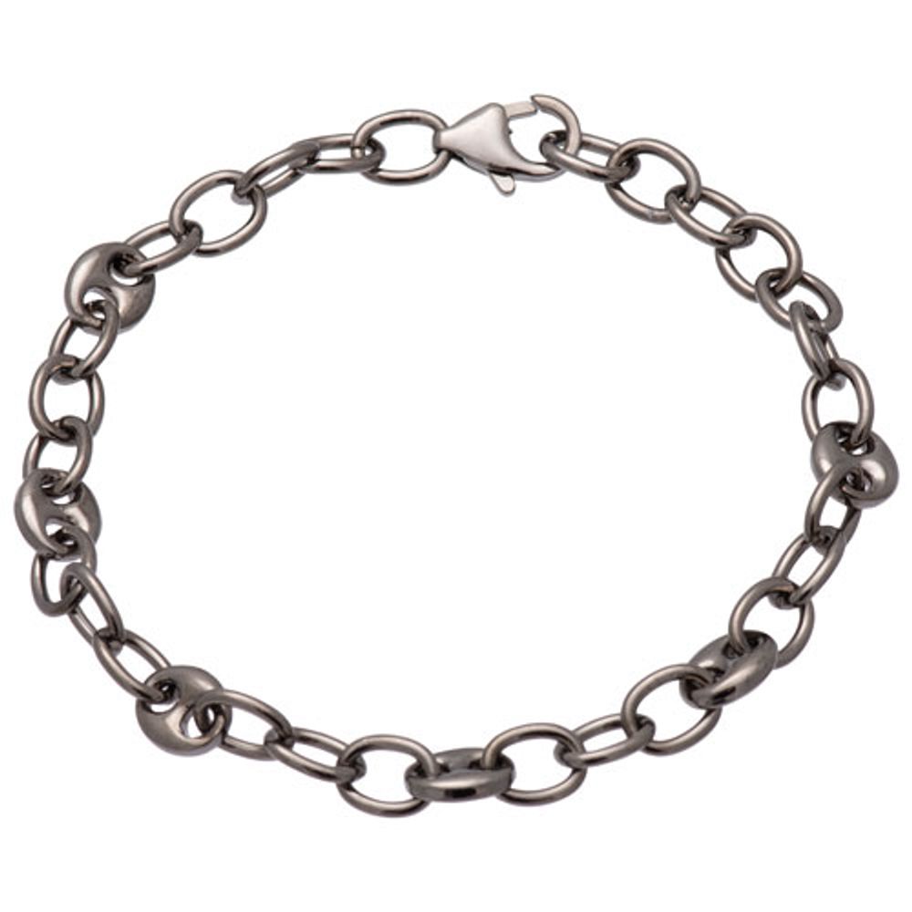 Bronzoro Puffed Marine Link Bracelet in Ruthenium on Bronze