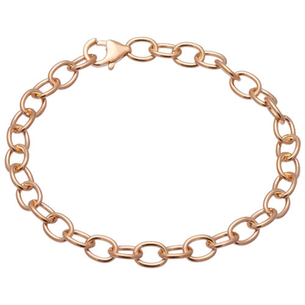 Bronzoro Oval Rolo Link Bracelet in 18K Rose Gold on Bronze