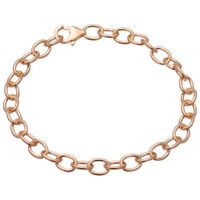 Bronzoro Oval Rolo Link Bracelet in 18K Rose Gold on Bronze