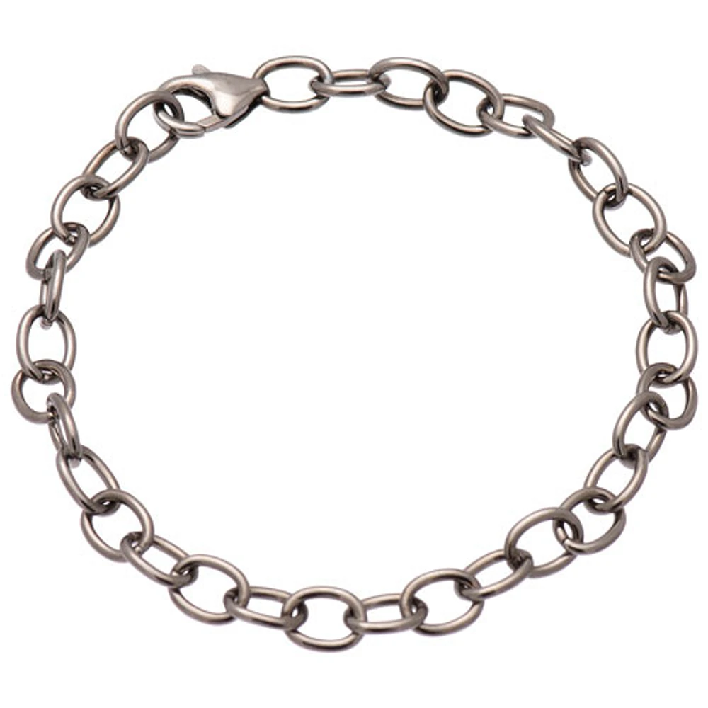 Bronzoro Oval Rolo Link Bracelet in Ruthenium on Bronze