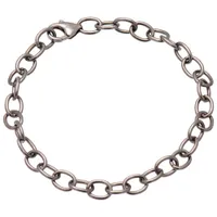 Bronzoro Oval Rolo Link Bracelet in Ruthenium on Bronze