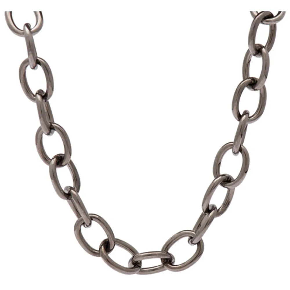 Bronzoro Oval Rolo Link Bracelet in Ruthenium on Bronze