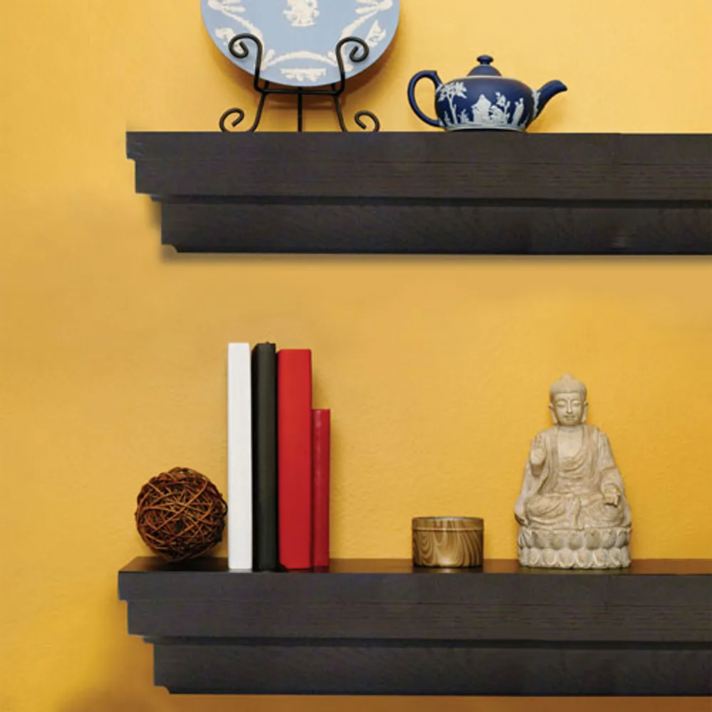 Elements Roman 45" Wood Veneer Mantel / Wall Shelf - Espresso