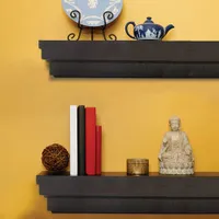 Elements Roman 45" Wood Veneer Mantel / Wall Shelf - Espresso