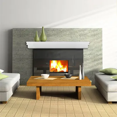 Elements Montego 45" Wood Veneer Mantel / Wall Shelf - White