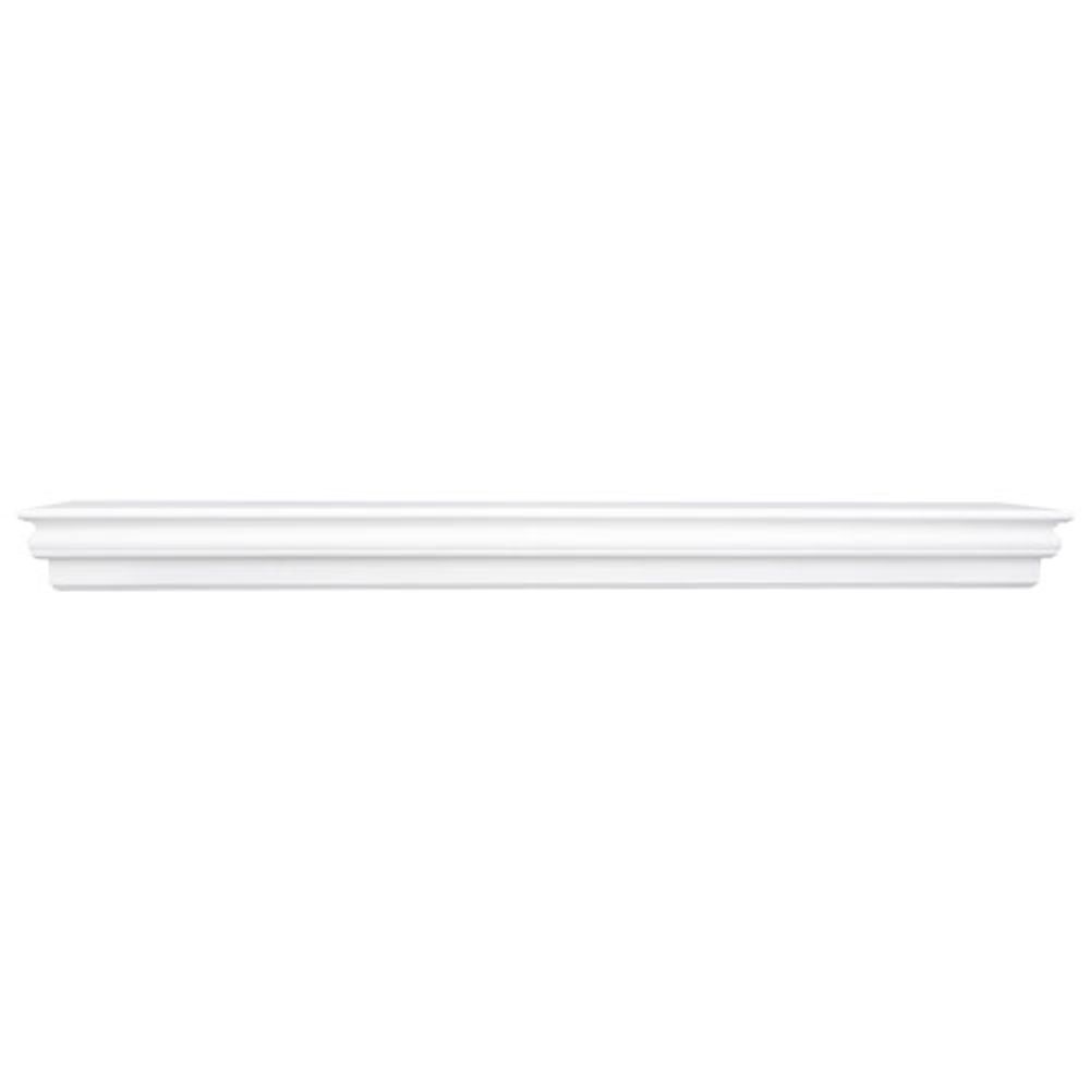 Elements Montego 45" Wood Veneer Mantel / Wall Shelf - White