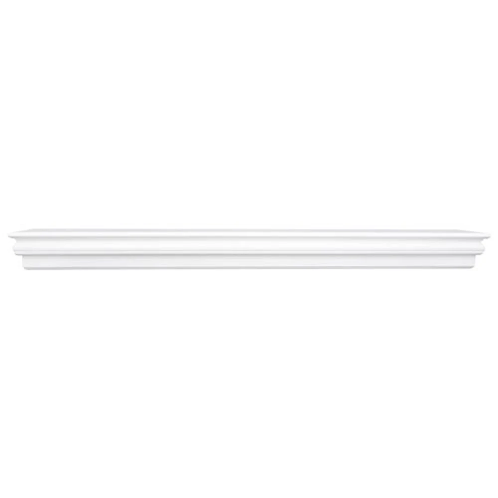 Elements Montego 45" Wood Veneer Mantel / Wall Shelf - White