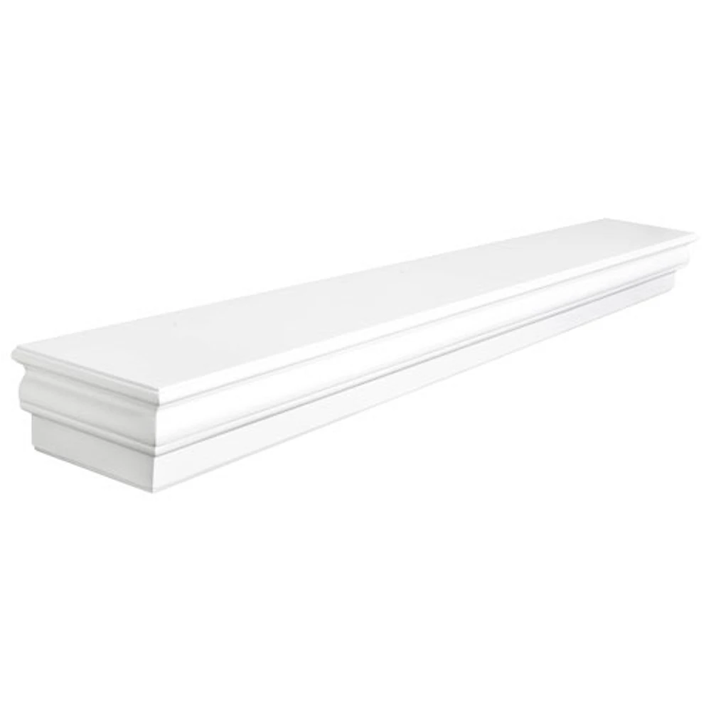 Elements Montego 45" Wood Veneer Mantel / Wall Shelf - White