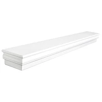 Elements Montego 45" Wood Veneer Mantel / Wall Shelf - White