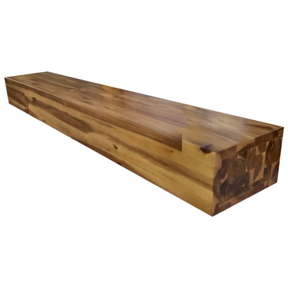 Elements 45" Acacia Wood Mantel / Wall Shelf - Natural Gloss