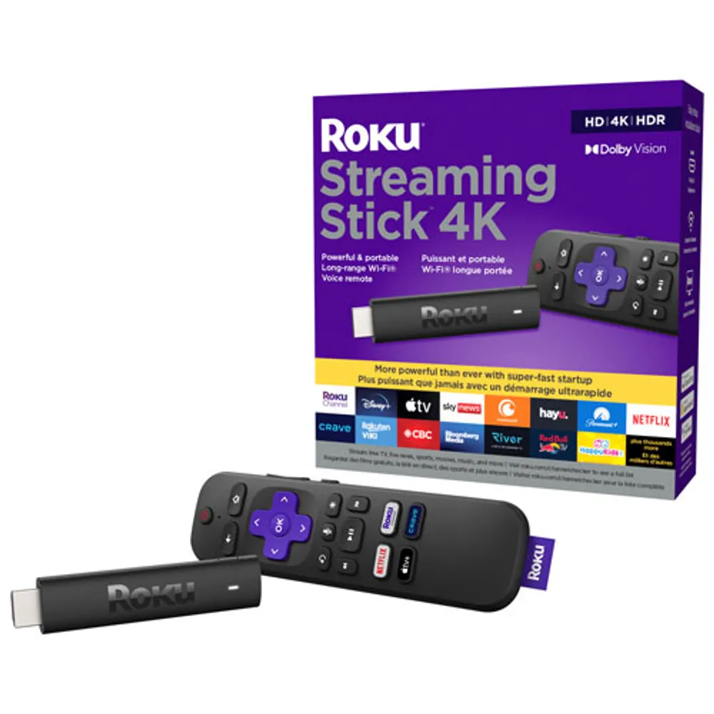 Lecteur multimédia Roku Streaming Stick 4K avec télécommande